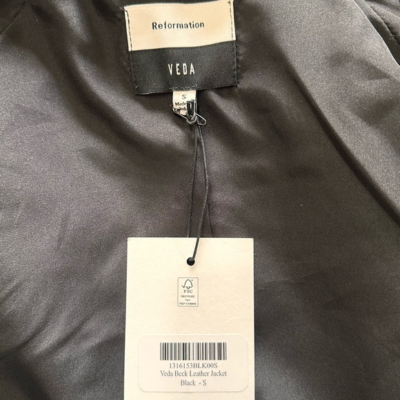 NWT Reformation Black Veda Beck Leather Trench - Picture 7 of 8